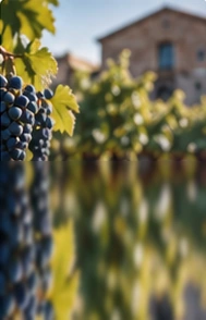 Uvas junto a una bodega